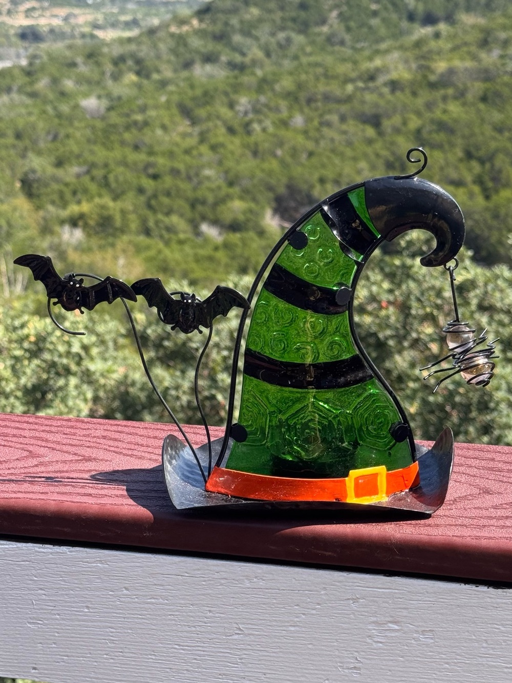 Green Witch Hat Candleholder